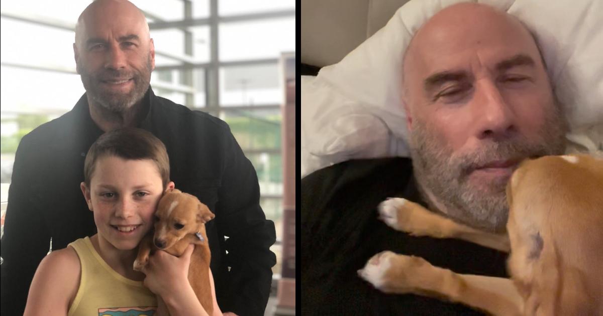 John Travolta Shares Sweet Video of Son’s Dog Waking Him Up