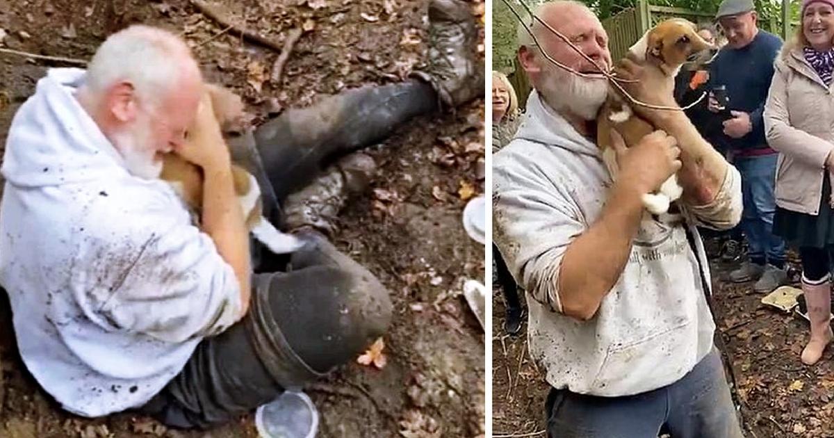 Man Breaks Down When Strangers Help Rescue His Missing Dog From Fox Hole.