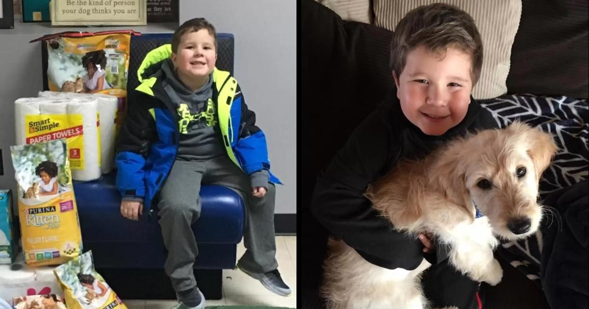 This Little Boy With Brain Tumor Dedicates His Birthday To Helping Shelter Pets
